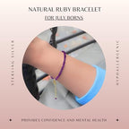 Faceted Bracelet for Women, Certified 925 Sterling Silver with 18K Gold Vermeil Healing Crystal Bracelets for Women - Crystals and Healing Stone Bracelet Women Jewelry for Gift - color: Ruby