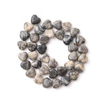 10mm Natural Map Stone Beads Heart Shape DIY Loose Gemstone Energy Healing Crystal Charms for Jewelry Making Handmade - color: Map Stone