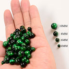 NCB 100pcs Original Natural Stone Beads Gemstone Round Loose Beads 6mm 8mm 10mm (Green Tiger's Eye, 6mm 100Beads) - color: Green Tiger's Eye, size: 6mm 100beads
