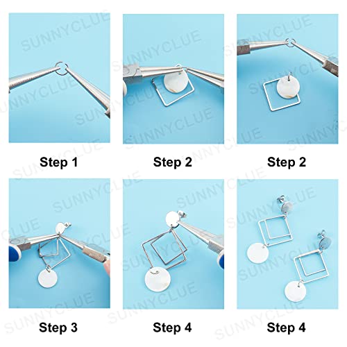 SUNNYCLUE 1 Box DIY 10 Pairs Flat Round Seashell Charm Pendant Shell Charms Earrings Making Kit Natural Seashell Mother of Pearl Charms Jewelry Making Supplies Summer Adult Women Starters Instruction - color: Diy 10 Pairs Flat Round Seashell Charm Earring
