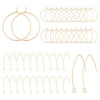 SUNNYCLUE 1 Box 40Pcs 20 Pairs 18K Gold Plated Earring Hooks for Jewelry Making Ear Wires Brass Earring Hooks and Hoop Earrings Making Supplies Jewelry Findings - color: 40pcs Mixed Style 18k Gold Plated Earring Hooks