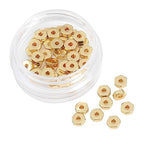 BEADIA 14K Gold Plated Hexagon Spacer Beads 4x1.5mm 50pcs for Jewelry Making Findings Non Tarnish - color: 14K Gold, size: 4x1.5mm Hexagon