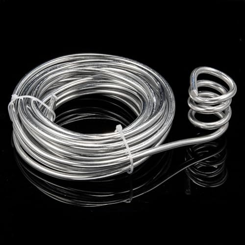 3 Gauge Silver Color Round Aluminum Wire 6mm Bendable Metal Craft Wire for Jewelry Making Craft Beading Wrapping