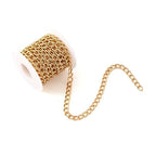 Craftdady 16.4 Feet Aluminum Curb Chain Link Gold Twisted Cable Cross Chain Unwelded 10x6.5mm with Spool for Bracelet Necklace Tassel Earring Jewelry Making - color: Gold, 10x6.5mm