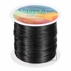 HARFINGTON Wire 328ft Length 26 Gauge Copper Craft Jewelry Wrapping Wire Tarnish Resistant Beading for Jewelry Making Supplies Crafting, Black - color: Black