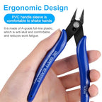 Ainiv Wire Cutters, 4PCS Spring-loaded Side Cutters Flush Cutters, Diagonal Cutters Precision Side Cutters, Diagonal Cutting Pliers in CRV Steel, Heavy Duty Cutting Pliers for Electrical, Homes - color: Blue Wire Cutter-4pcs, size: 4pcs