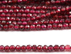 2 Strands Natural Stone Beads Garnet Gemstone Faceted Loose Beads for Jewelry Making Necklace Length 15" Size 2mm - size: 2 mm
