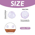 FASHEWELRY 10Pcs 21mm Glass Flower Bead Caps for Wind Chime Fishing Glass Bead Lilac Jellyfish Beads Cute Beads for Bracelets Jewelry Making - color: 21mm，Lilac