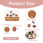 PH PandaHall Pandahall 50pcs Walnut Wood Flat Round Earring Stud 10mm Natural Wooden Earring Stud with 316 Stainless Steel Findings for DIY Earrings Making, Hole: 1.6mm