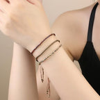 KELITCH Adjustable turquoise bead bracelet single color knitting friendship bracelet fashion jewelry daily wear gift (28 color selection) - color: Coffee 04F
