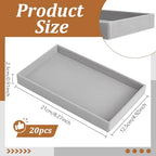 20Pcs Small Velvet Jewelry Tray, 8.3x4.9x0.9Inch Jewelry Storage Display Trays Jewelry Drawers Organizer Trays Desktop Decorative Tray for Earring Ring Necklace Bracelet, Grey (1 grid)