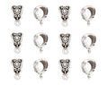 ALIMITOPIA 100pcs Alloy Beads Bails Connector for DIY Necklace Bracelet Jewelry Charm Pendant Hanging Adapter(Antique Silver) - color: Silver