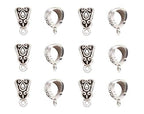 ALIMITOPIA 100pcs Alloy Beads Bails Connector for DIY Necklace Bracelet Jewelry Charm Pendant Hanging Adapter(Antique Silver) - color: Silver