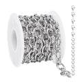 YOUBEIYEE 6.5 Feet Silver Chains Bulk Oval Link Chain Roll Chunky Stainless Steel Chain for Jewelry Making - color: Circle Silver