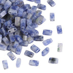 Beadia Natural Blue Sodalite Stone Tila Beads 5x2mm Rectangle 2-Hole Spacer Beads for DIY Bracelet Earring Making 15"/Strand - color: Blue Sodalite, size: 5x2mm