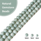 100pcs 8mm Burmese Jade Beads Natural Gemstone Beads Round Loose Beads for Crafting and Jewelry Making - color: Burmese Jade, size: 8mm