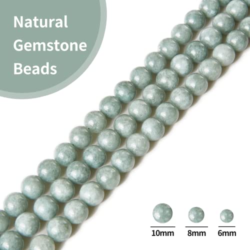 100pcs 8mm Burmese Jade Beads Natural Gemstone Beads Round Loose Beads for Crafting and Jewelry Making - color: Burmese Jade, size: 8mm