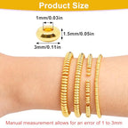 200Pcs 3mm Gold Flat Spacer Beads 18K Gold Plated Loose Beads for Jewelry Making DIY Bracelet Necklace Earring - size: 3mm