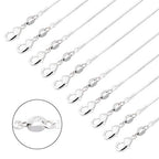 CrazyPiercing 10pcs 18 Inch 24 Inch Silver Plated with 925 Stamp 1.2mm DIY Snake Chain Charms Link Necklace With Lobster Clasps for Jewelry Making