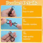 2 Pcs Double Opening Keychain Clip, Heavy Duty Zinc Alloy Swivel Lobster Clasp with Key Ring Spring Snap Hook Purse Clip for Jewelry Lanyard, DIY Crafts Purse Making Camping Travel Accessories (Black) - color: Black