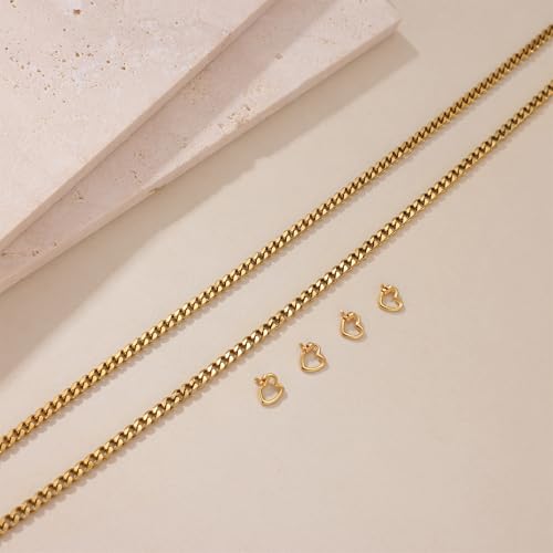 Mother’s Day Gift – Permanent Bracelet Kit with Love Vow Card, 316L Stainless Steel Chain & 925 Silver Heart Clasp, Handcrafted, Ideal for Anniversary & Romantic Date Night - color: Gold