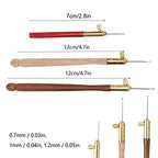 Stainless Steel Crochet Hooks for Embroidery Beading Knitting Sewing Tools Brown Set