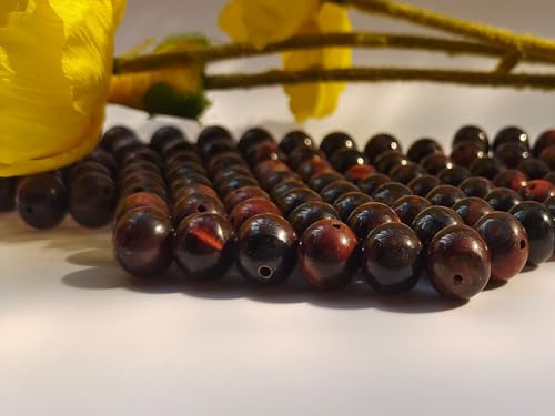 Stone Beads 10mm 60pcs Red Tiger Eye Beads Round Loose Gemstones Beads for Bracelet Necklace Jewelry Making (10mm, 61015 Red Tiger Eye) - color: Red Tiger Eye Beads, size: 10mm