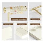 SZQINJI 5 Tier Jewelry Holder Organizer, Gold Jewelry Stand with Velvet Bracelet Holder, Adjustable Height Jewelry Display for Necklaces, Bracelets, Earrings, Rings, Gift Idea for Women, Beige - color: Beige