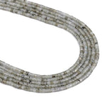 BEADIA Natural Spectrolite Spacer Beads Caps Flat Round Loose Beads for Beading Jewelry Making 3mmx2mm 38cm - color: Spectrolite, size: Flat Round 3mm x 2mm