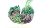 Natural Fluorite Smooth Heishi Wheel Beads, Green Purple Multi-Color, 4.5-5.5mm, 16 Inch Strand