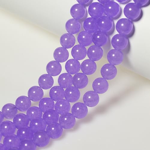 MJDCB Stone Beads 6mm 60pcs Round Lavender Purple Jade Loose Gemstone Bead Charms for Jewelry Making Bracelet Necklace Earring Pendant - color: Lavender Purple Jade, size: 6mm