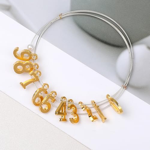 KALIONE 50Pcs Metal 0-9 Number Charm Pendants 0-9 Charms for DIY Craft Keychains DIY Jewelry Making Accessories - color: Gold