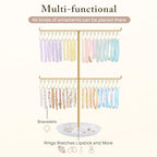 OAOLEER Bracelet Holder Display, Gold Jewelry Holder with 40 Movable Hooks Bracelet Stand Organizer, Jewelry Display Stand for Necklaces Bangles (2 Tier) - size: 2 Tier-Gold