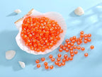 LAIDANLA 1500PCS Acrylic Letter Beads Alphabet White Letters Orange Transparent Round Bead 7×4mm for Jewelry Bracelets Necklaces Key Chains Making - color: Q-White Letter Orange Transparent Beads