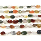 MJDCB Natural Irregular Shape Stone Beads 6-8mm Colour Quartzrutilated Gemstone Energy Cured for Jewelry Making Necklaces - color: Colour Quartzrutilated