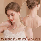 Magnetic Clasps for Necklaces Strong Magnetic Necklace Clasps and Closures, 14K Gold and Silver Bracelet Converter for Women - color: 12Pcs Silver