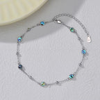 HPQQ Anklet Bracelet for Women 925 Sterling Silver Natural Stone Chain Bead Ankle Bracelet Beach Summer Fine Jewelry Mothers Day Birthday Gifts for Women Mom Wife - color: Anklet-9"-11"-Abalone