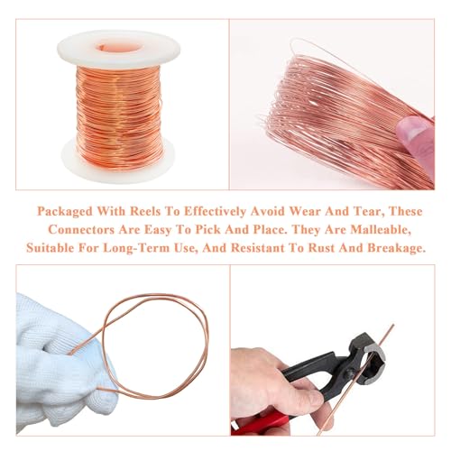 99.95% Bare Copper Wire 20Gauge (0.031") 150ft (46mm) Copper Wire for electroculture Gardening, Bonsai, Jewelry Making Beading Garden Plants,Ground Wire & DIY Craft (20Gauge,150FT)