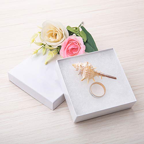 GEFTOL Jewelry Gift Boxes 96 Pack 3.5x3.5x1 Inch Cardboard Jewelry Boxes,Small Gift Boxes for Jewelry Earrings Necklaces Handmade Bangles Bracelets(White) - color: White, size: 3.5x3.5x1 Inch (Pack of 96)