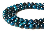 100pcs 10mm Aquamarine Tiger Eye Beads Natural Gemstone Beads Round Loose Beads for Jewelry Making - color: Aquamarine Tiger Eye, size: 10mm