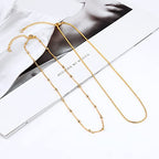 Freekiss Women's Layered Necklace Set - 3 Piece Dainty Gold Jewelry for Everyday Stacking | 14K Gold Plated Snake Chain, Rope Chain, Cuban Chain | Adjustable Length 14-18.5 Inch | Gift Ready - color: Gold, style: Layer Beaded Choker+1.5mm snake