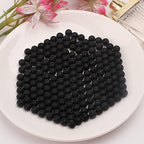 BONNY BOXX 1000PCs 6MM Matte Black Acrylic Round Beads, Frosted Plastic Resin Bubblegum Balls Chunky Gumball Beads for Necklace and Bracelet Making, Crafting Supplies - color: Matte Black, size: 6MM