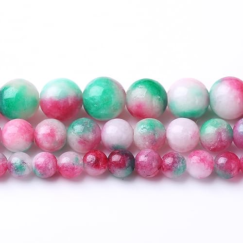 Round Loose Beads Natural Gem Beads Crystal Energy Stone Beads for Jewelry Making 15" (Green Jade, 8MM) - color: Green Jade, size: 8mm