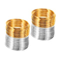 Homoyoyo 4 Rolls Memory Wire for Jewelry Making, Flexible Metal Wire for Bracelets, Necklaces, Rings, Earrings DIY Craft Supplies, Gold and Silver, 100 Loops Each, Suitable for Beading