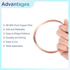 uxcell 99.99% 25 Gauge 0.45mm Pure Copper Wire 10m/33 ft Soft Craft Copper Wire Tarnish Resistant Jewelry Wire for Jewelry Making Beading DIY Crafts Supplies, Copper - size: 25 Gauge 0.45mm