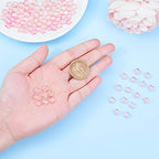 UR URLIFEHALL 100 Pcs Pink Spray Painted Glass Star Beads with Glitter Powder Glass Beads for Earring Bracelet Necklace Jewelry DIY Making - color: 100pcs-8x8.5x4mm-pink star glitter glass beads