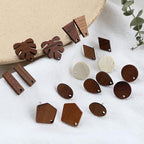 DoreenBeads 30Pcs Natural Wooden Stud Earrings Posts with Loop for Jewelry Making- Water Drop Wood Earring Posts with Ear Backs for Women DIY Earring Making Personalized Jewelry Findings - color: Water Drop