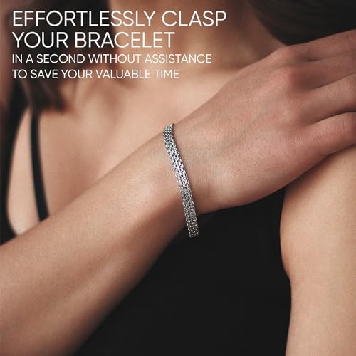 CraftyCrocodile Set of 3 Bracelet Helper Tool - Fastener Tool for Bracelet, Necklace, Jewelry, Watch - Сlip, Clasp Helper - Easy to Put on Yourself, Portable, Made of Metal, Silver, Blue, Emerald - color: Silver, Blue, Emerald
