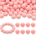 DIYOMR 100Pcs Round Silicone Beads - 15mm Pink, Ideal for Necklaces, Bracelets, Pens & Keychains - color: Pink, size: 15mm