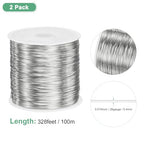 M METERXITY 2Roll 0.4mm Jewelry Wire, 26 Gauge 328FT Craft Wire Copper Beading Wire for Jewelry Making/Planting/Weaving/DIY Crafting, Soft Metal Wires [100M, Silver] - color: Silver, size: 26 Gauge 328FT